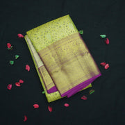Exclusive Green and Purple Tissue Kanchipuram Wedding Silk Sari - Vivaaha Silks & Sarees